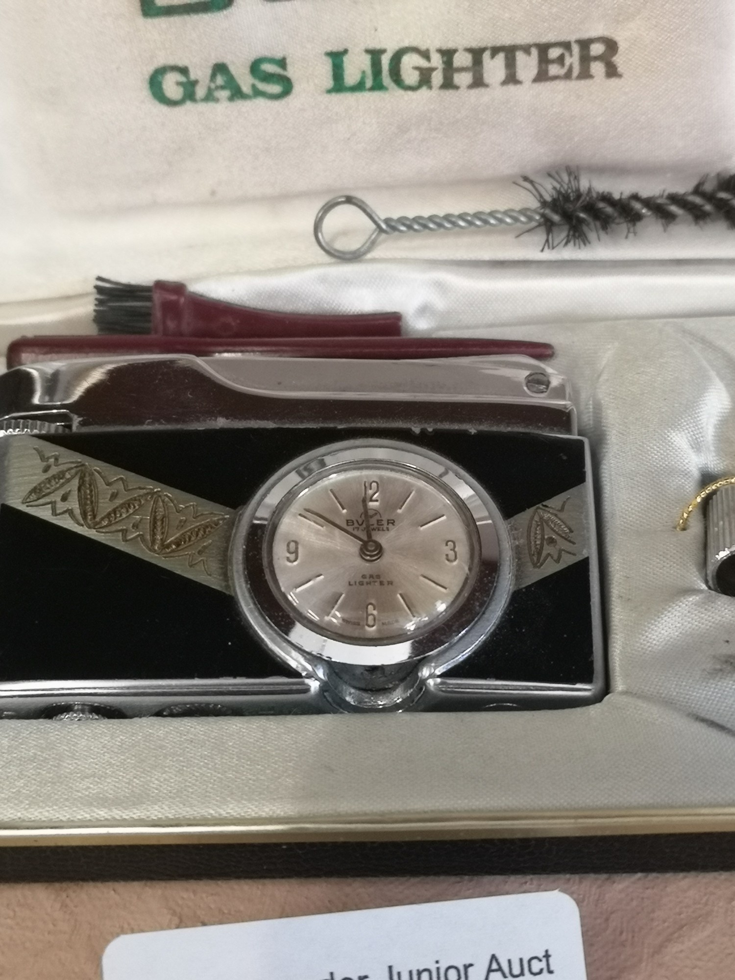 Butler gas lighter / clock with original box. - Image 2 of 2