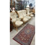 Ercol Blonde wood 3 piece suite with original cushions.