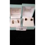 2 Pairs of 9ct gold earrings from jessops of glenrothes.