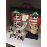 Wallace and gromit house with figures.