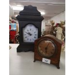 Edwardian inlaid clock together with other.