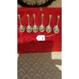 Set of 6 Silver Hall marked sheffield spoons makers GB & S weighs 74 grams.