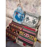 Collection of kilim style ladies bags etc.