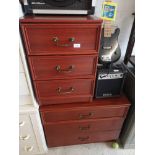 3 drawer chest together with 3 drawer bedside cabinet.