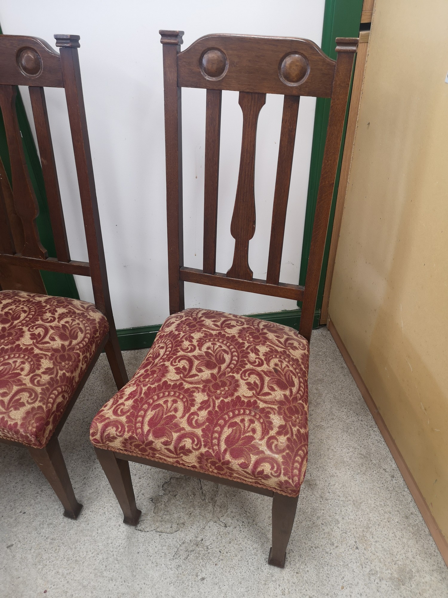 Set of 4 19th century art nouveau chairs. - Image 3 of 5