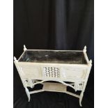 Victorian ornate Hall planter table with original liner.