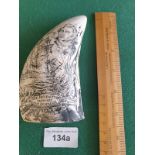 REPRODUCTION SCRIMSHAW STYLE ITEM .