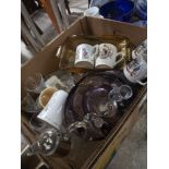 Box of art glass etc..