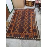 Large Kilim arts and crafts interior rug. 9ft by 6 ft