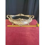 Art nouveau brass double handled planter. 16 inches in length.