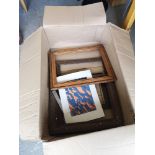 Box of picture framing etc.