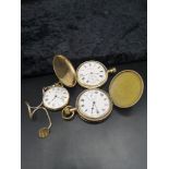 2 gold plated pocket watch includes Elgin together with sekonda pocket watch. Non runners.