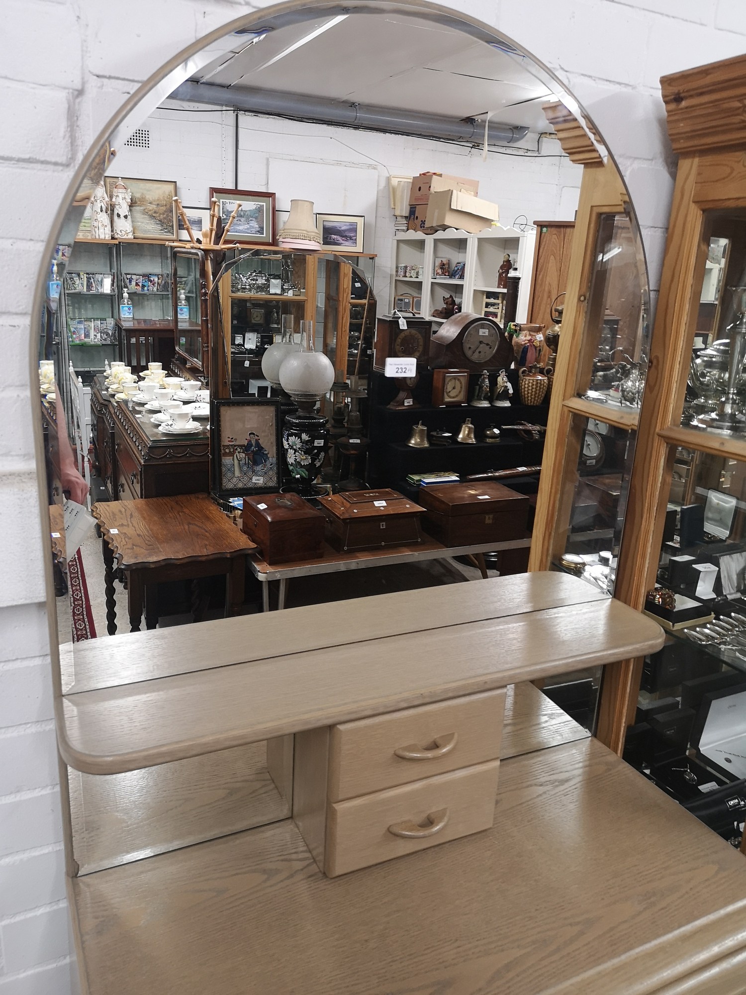 Art deco mirrored back dresser with cabinet base. - Image 3 of 3