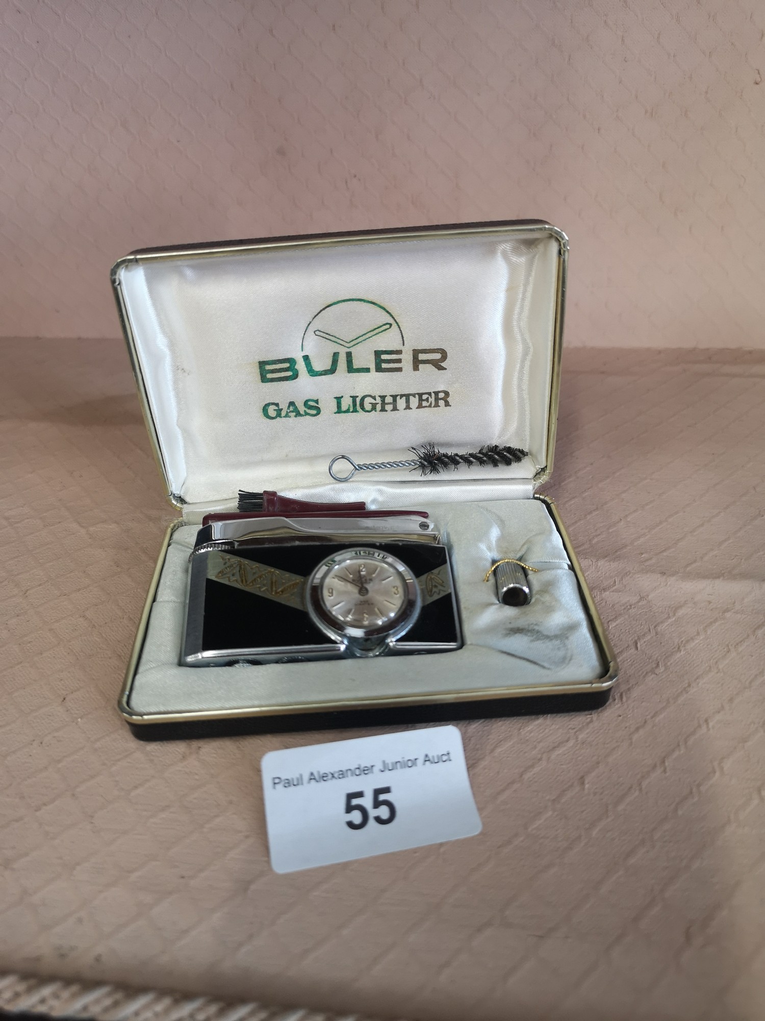 Butler gas lighter / clock with original box.