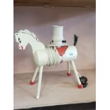 Arts and crafts retro horse table lamp. Needs replacement ball foot.