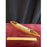 Arts and crafts thermometer made from light oak loom item.. 16 inches in length. End