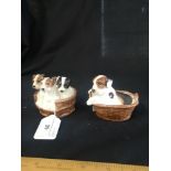 2 Early doulton pups in basket figures. HN2588 and hn2587.