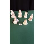 6 Beswick little loveables clown figures.