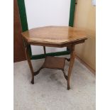 1900s light oak 2 tier window table. 70 cm in length 66 cm in height.