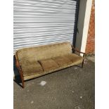 Retro 3 seater reclining sofa bed. Needs reupholstered.