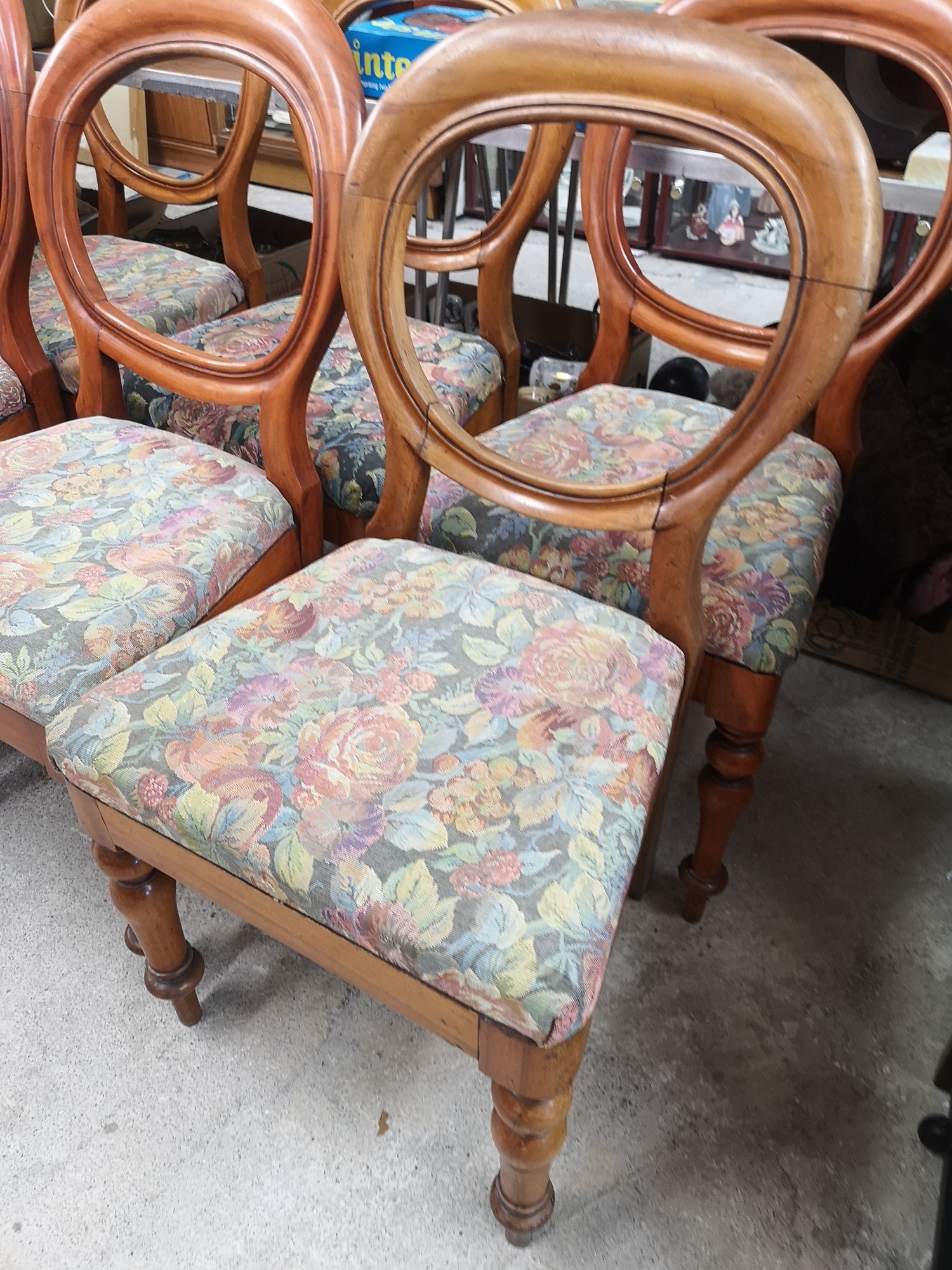 Set of 6 victorian ball back chairs. - Image 6 of 6