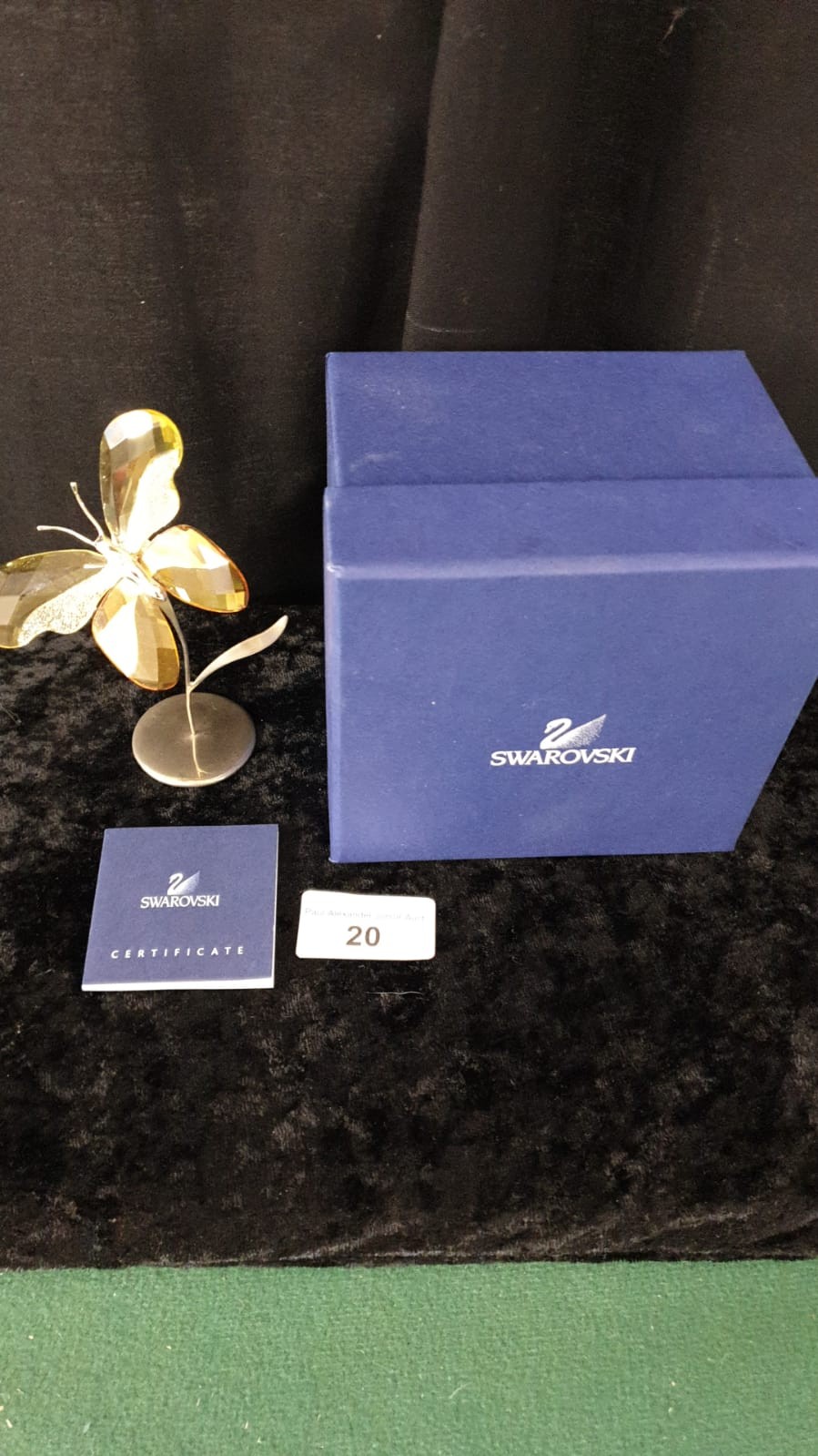 Boxed Swarovski crystal butterfly with certificate.