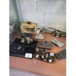 Shelf of model tanks etc.