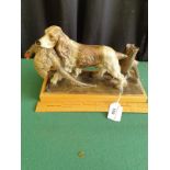 Large Cast Metal Springer Spaniel Gun Dog Retrieving Pheasant Match Striker Vesta Desk Piece