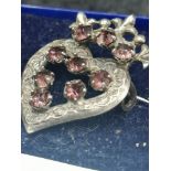 Silver Luckenbooth Brooch With Pink Stones makers wbs.