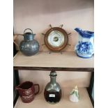 Lot of collectables includes barometer, royal doulton figure penny etc.