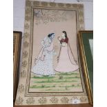 Large Indian scene silk depicting couple.