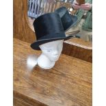 Brushed velvet early 1900s top hat by woodrow london .