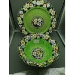 Maling Green Thumb print bowl and plate .
