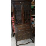 Large 1900s Oak Bureau book case.