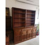 Large antique 2 section dresser with fitted shelfs.