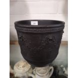 Large Wedgewood Black Jasper ware pot .