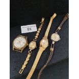 4 Ladies Vintage Watches.