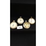 4 Assorted Pocket Watches Overwound