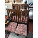 Set of 4 victorian chairs in art nouveau design.