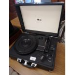 Akai compact turntable with power lead .