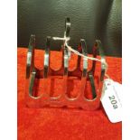 Silver Hallmarked Birmingham toast Rack Elkington and Co.