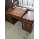 Large antique partners desk With drawers.