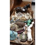 Box of collectables includes sylvac etc ,