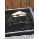 18ct gold art deco style diamond ring . size U . 4 grams .
