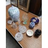 Lot of collectables includes oriental temple jar.