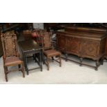Large Early victorian dinning room suite consist of barley twist table set with 4 impressive dinning