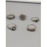 Collection of Silver ladies ring s.