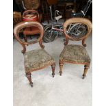 Pair of Victorian Balloon back chairs.