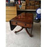 William IV Mahogany Pembroke table Measuring 123cm x 136cm extending leafs, 73cm high.