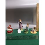 Royal doulton figure briar rose , royal doulton bunnykins Christmas suprise , beswick Beatrix Potter